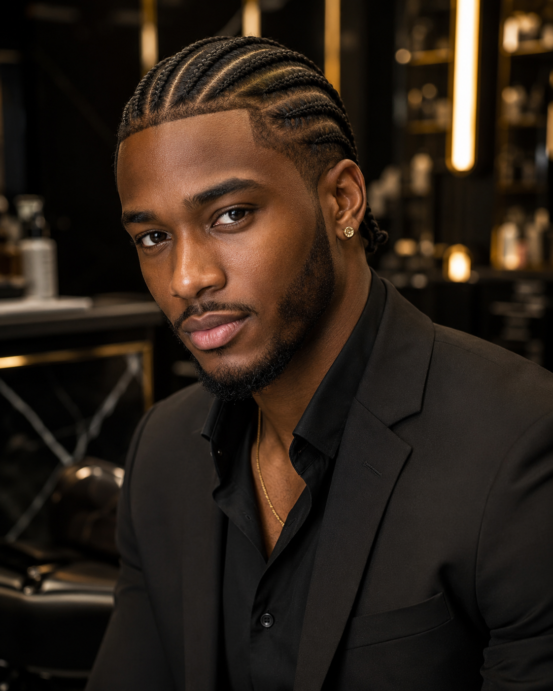 Men's cornrows and braiding services at Maison of Braids