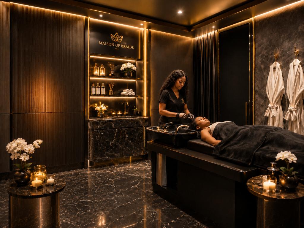 Healthy hair treatments and soft water wash at Maison of Braids